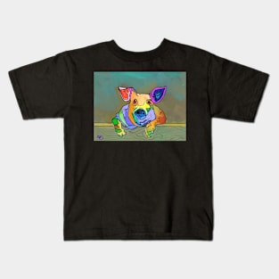 Colour me a rainbow Piggy! Kids T-Shirt